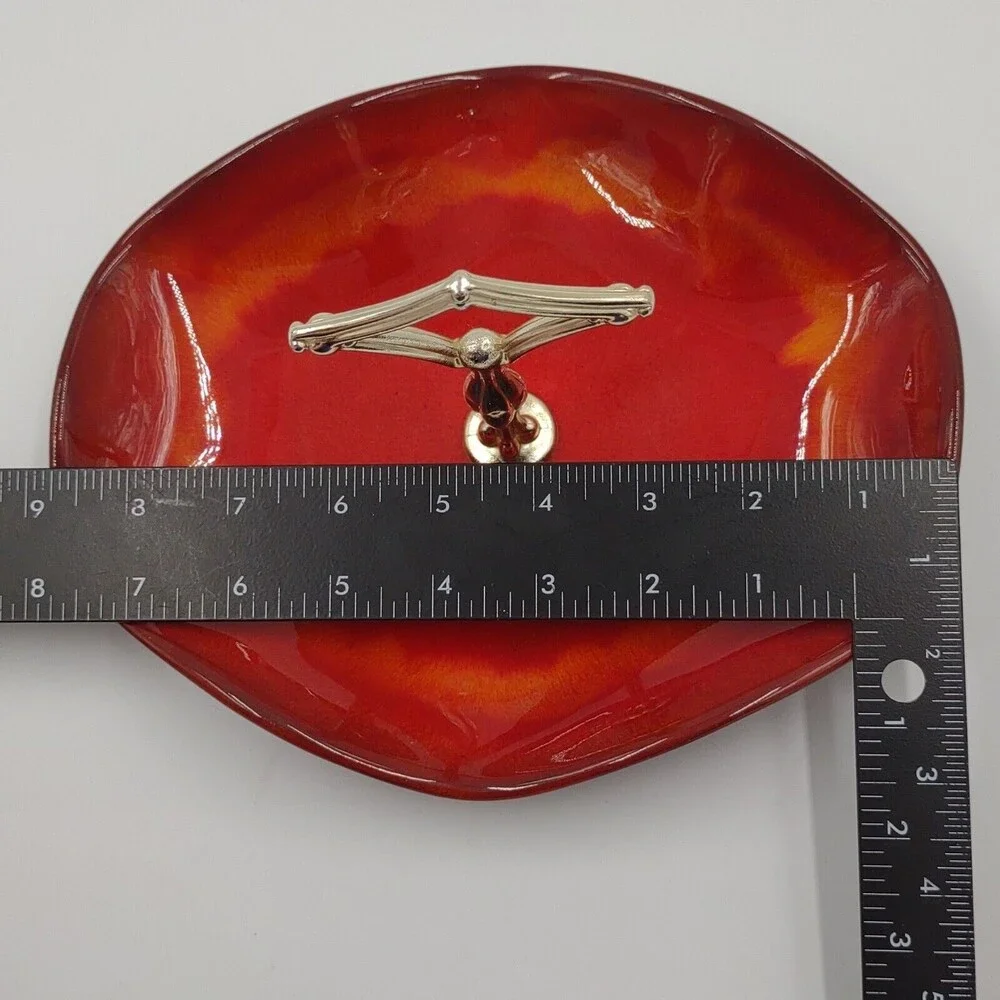 Blue Mountain Pottery Red & Orange Tidbit Tray Canada Redware